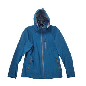 EASTERN MOUNTAIN SPORTS Performance Jacket Womens S Blue Hood Soft Shell Pockets